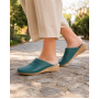 Saboti dama verzi din piele naturala cu talpa tip pana si design slip-on TEA5V